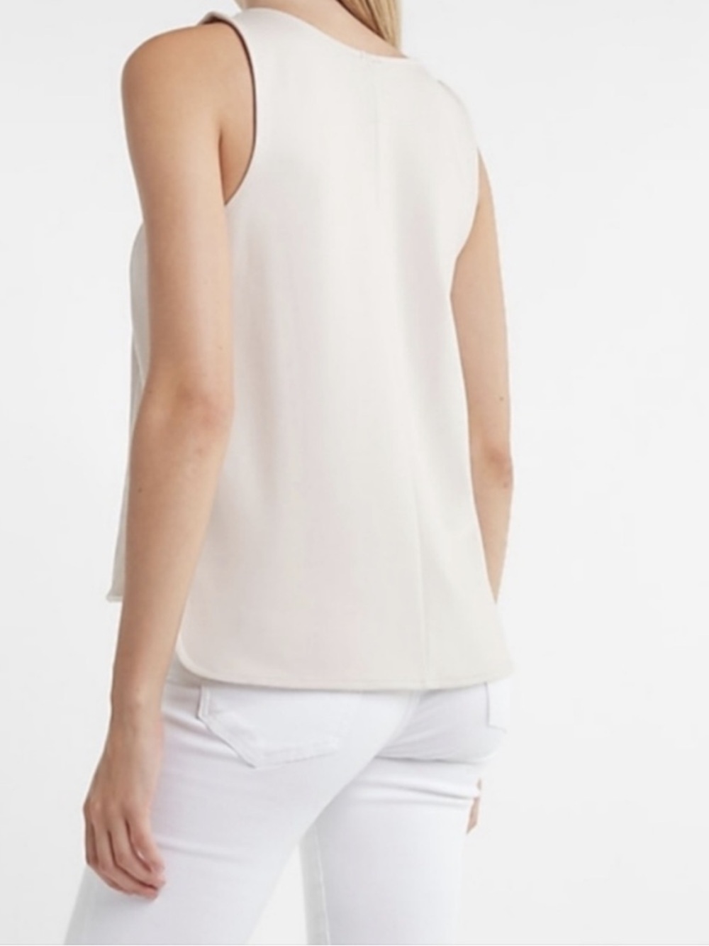 NWT Express Nude Blush Pink Faux Leather Tank Top - Picture 2 of 7